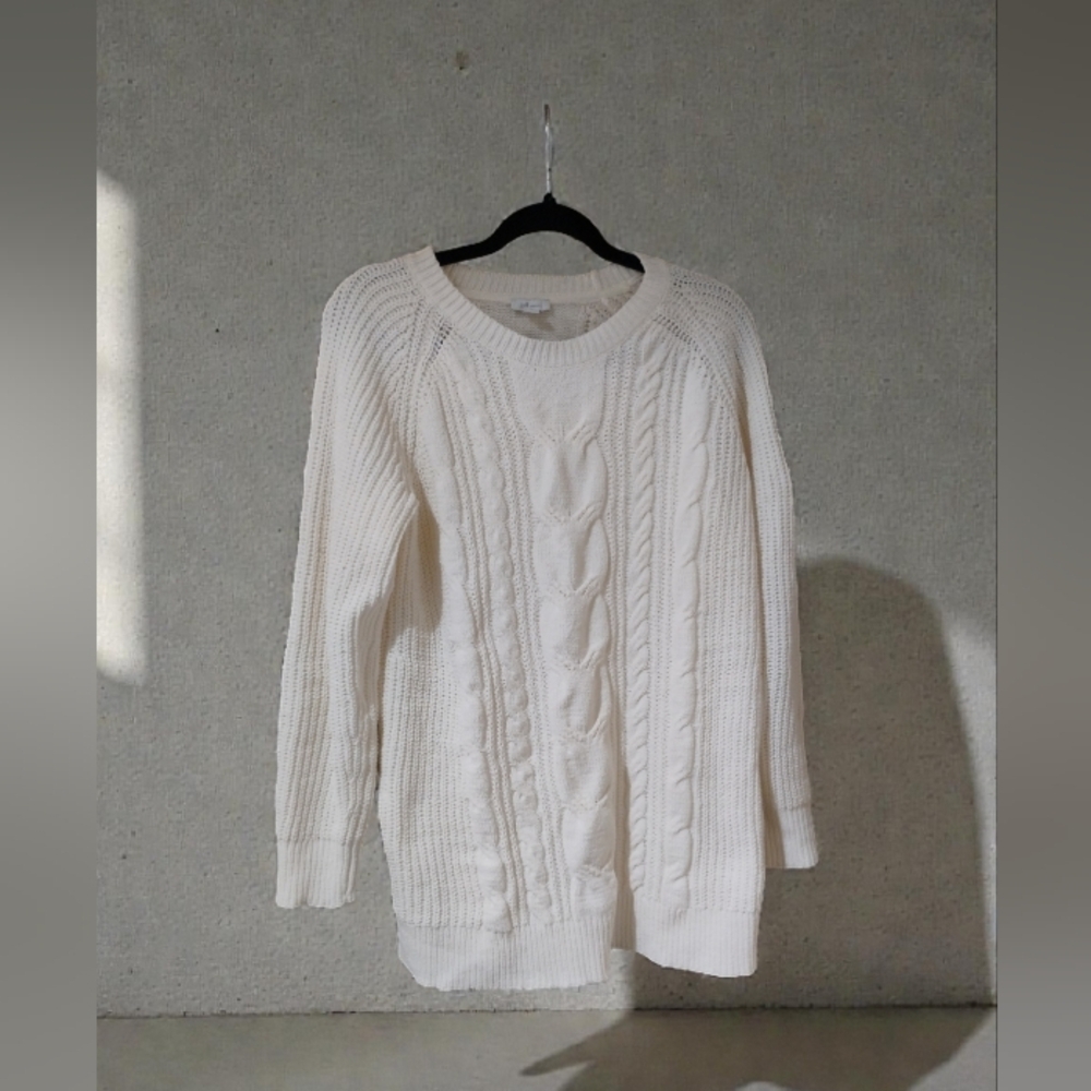 J. Jill Chenille Cozy Cottagecore Cream Women's Sweater SZ M